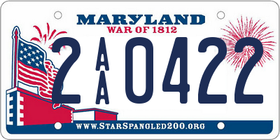 MD license plate 2AA0422