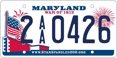 MD license plate 2AA0426