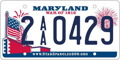 MD license plate 2AA0429