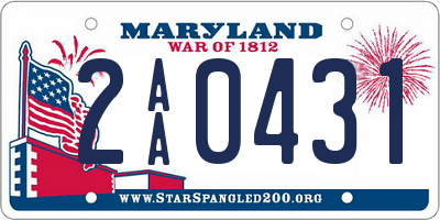 MD license plate 2AA0431