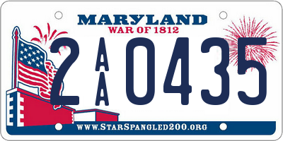 MD license plate 2AA0435