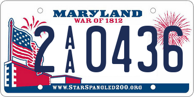 MD license plate 2AA0436