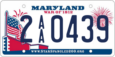 MD license plate 2AA0439