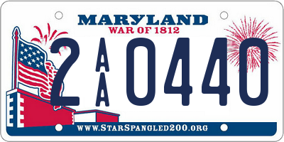 MD license plate 2AA0440