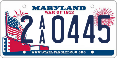 MD license plate 2AA0445