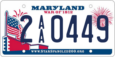 MD license plate 2AA0449