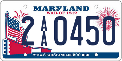 MD license plate 2AA0450