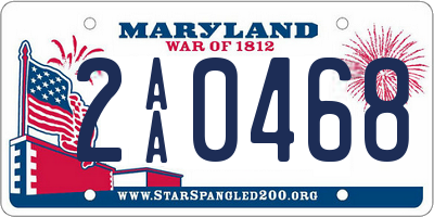 MD license plate 2AA0468