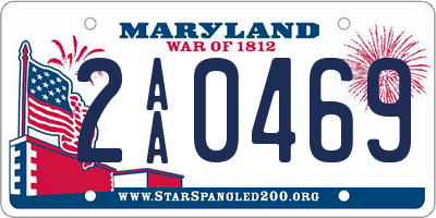 MD license plate 2AA0469