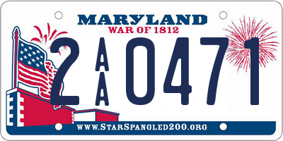 MD license plate 2AA0471