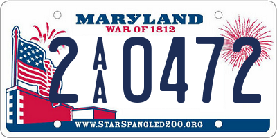 MD license plate 2AA0472