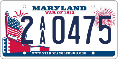 MD license plate 2AA0475