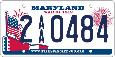 MD license plate 2AA0484