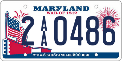 MD license plate 2AA0486