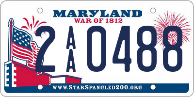 MD license plate 2AA0488
