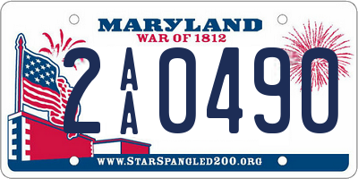 MD license plate 2AA0490