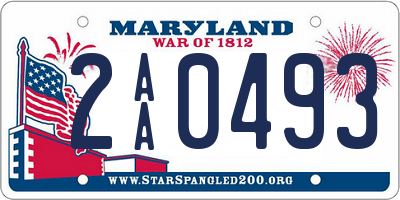 MD license plate 2AA0493