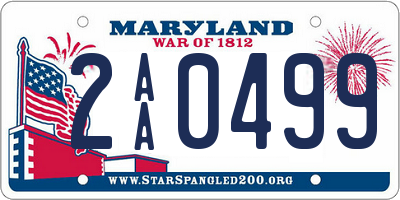 MD license plate 2AA0499