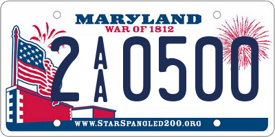 MD license plate 2AA0500