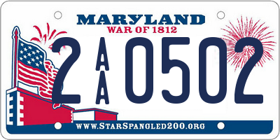 MD license plate 2AA0502