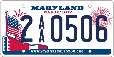 MD license plate 2AA0506