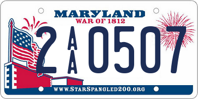 MD license plate 2AA0507