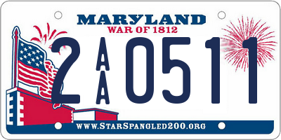 MD license plate 2AA0511