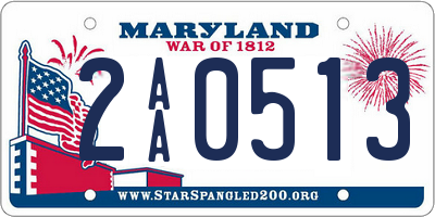 MD license plate 2AA0513