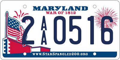 MD license plate 2AA0516