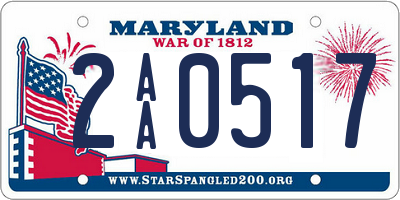 MD license plate 2AA0517