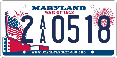 MD license plate 2AA0518