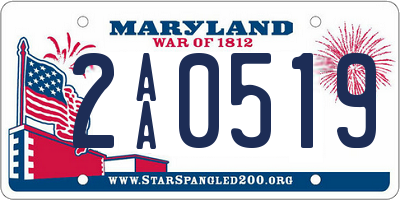 MD license plate 2AA0519