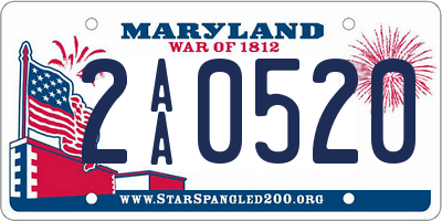 MD license plate 2AA0520