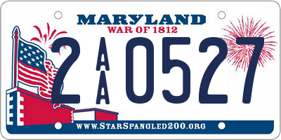 MD license plate 2AA0527