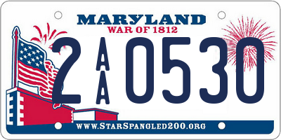 MD license plate 2AA0530