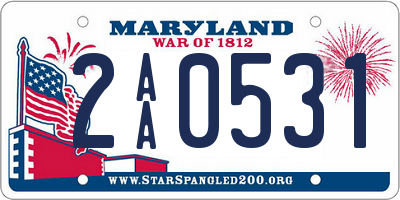 MD license plate 2AA0531