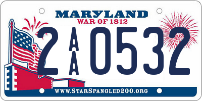 MD license plate 2AA0532