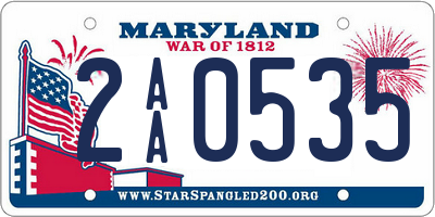 MD license plate 2AA0535