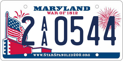 MD license plate 2AA0544