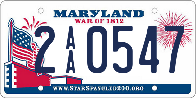 MD license plate 2AA0547