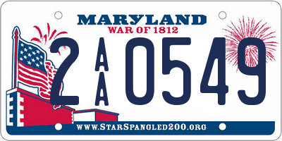 MD license plate 2AA0549