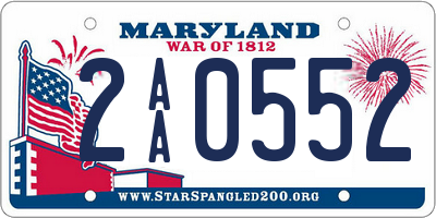 MD license plate 2AA0552