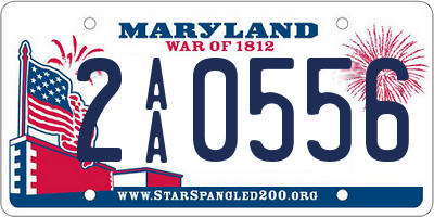 MD license plate 2AA0556