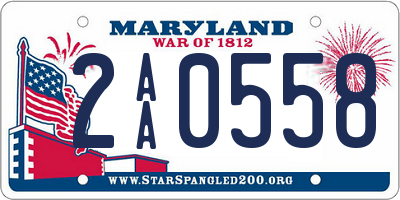 MD license plate 2AA0558