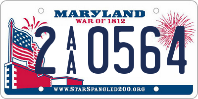 MD license plate 2AA0564