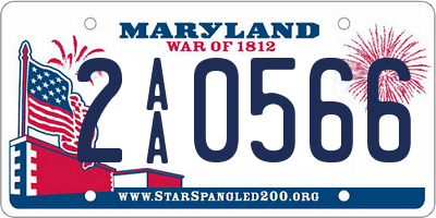 MD license plate 2AA0566