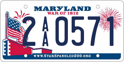 MD license plate 2AA0571