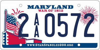 MD license plate 2AA0572