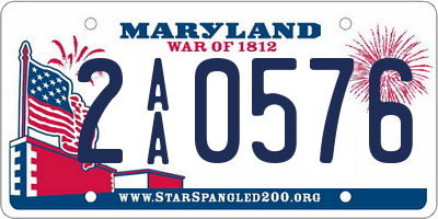 MD license plate 2AA0576