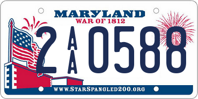 MD license plate 2AA0588